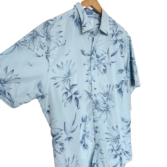 Marti Kat Men's XL Blue Floral Short Sleeve Button-Up Shirt Modal Casual Summer - Picture 7 of 10